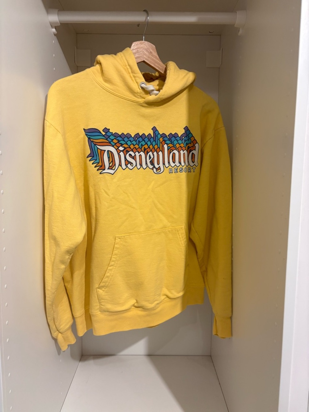 Disney Yellow Retro Hoodie with Disneyland Logo